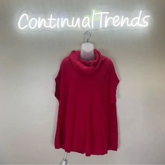 Vince 100% Cashmere Oversized Cowl Neck Sweater size Large Hot Pink - Picture 7 of 7